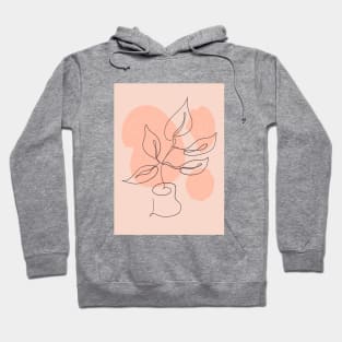 Modern houseplant line art Hoodie